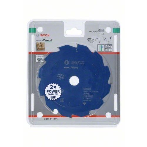 Kreissägeblätter Expert for Wood für Akku-Handkreissägen Bosch Kreissägeblatt für Akkusägen Expert for Wood, 165 x 1,5/1 x 20, 12 Zähne, für Handkreissägen 12373021