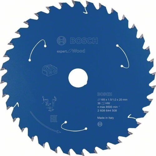  Kreissägeblätter Expert for Wood für Akku-Handkreissägen Bosch Kreissägeblatt für Akkusägen Expert for Wood, 165 x 1,5/1 x 20, 36 Zähne, für Handkreissägen 12373029