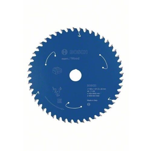  Kreissägeblätter Expert for Wood für Akku-Handkreissägen Bosch Kreissägeblatt für Akkusägen Expert for Wood, 165 x 1,5/1 x 20, 48 Zähne, für Handkreissägen 12373017