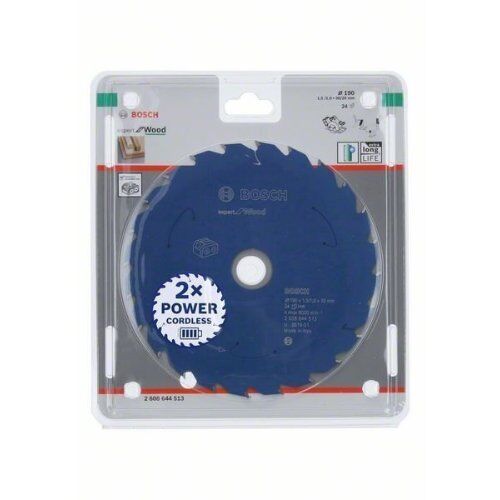  Kreissägeblätter Expert for Wood für Akku-Handkreissägen Bosch Kreissägeblatt für Akkusägen Expert for Wood, 190 x 1,5/1 x 30, 24 Zähne, für Handkreissägen 12373028