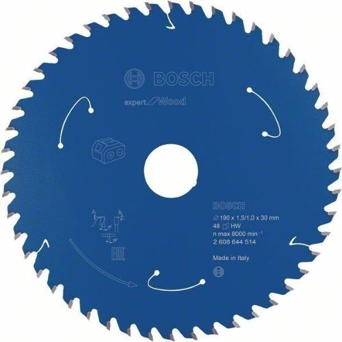  Kreissägeblätter Expert for Wood für Akku-Handkreissägen Bosch Kreissägeblatt für Akkusägen Expert for Wood, 190 x 1,5/1 x 30, 48 Zähne, für Handkreissägen 12373027