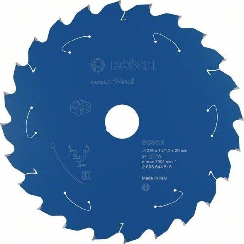  Kreissägeblätter Expert for Wood für Akku-Gehrungssägen Bosch Kreissägeblatt für Akkusägen Expert for Wood, 216 x 1,7/1,2 x 30, 24 Zähne, für Kapp- und Gehrungssägen 12373067