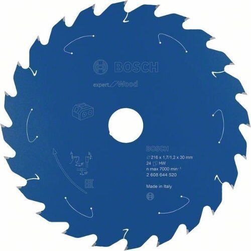  Kreissägeblätter Expert for Wood für Akkutischkreissägen Bosch Kreissägeblatt für Akkusägen Expert for Wood, 216 x 1,7/1,2 x 30, 24 Zähne, für Tischsägen 12373059
