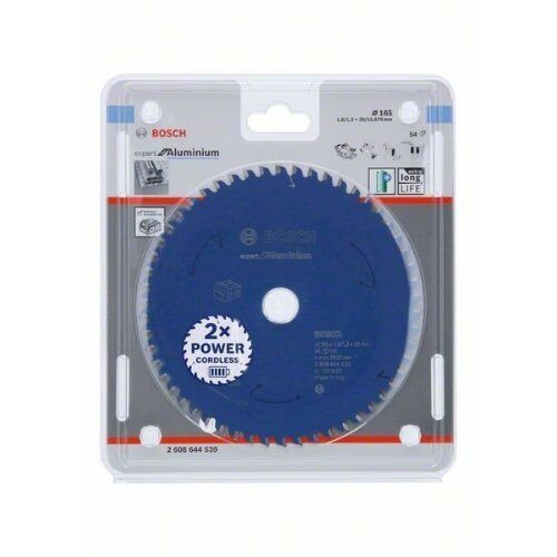  Kreissägeblätter Expert for Aluminium für Akku-Handkreissägen Bosch Kreissägeblatt für Akkusägen Expert for Aluminium, 165 x 1,8/1,3 x 20, 54 Zähne, für Handkreissägen 12373178