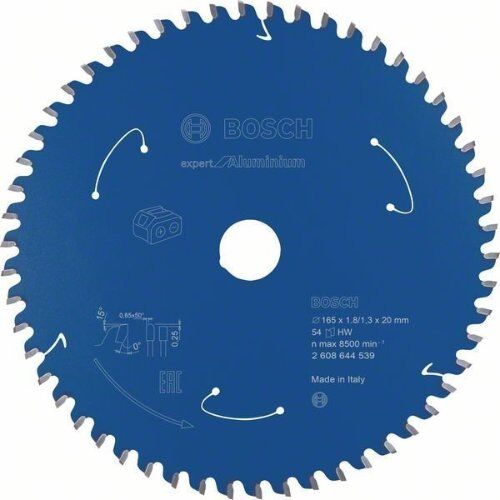  Kreissägeblätter Expert for Aluminium für Akku-Handkreissägen Bosch Kreissägeblatt für Akkusägen Expert for Aluminium, 165 x 1,8/1,3 x 20, 54 Zähne, für Handkreissägen 12373178