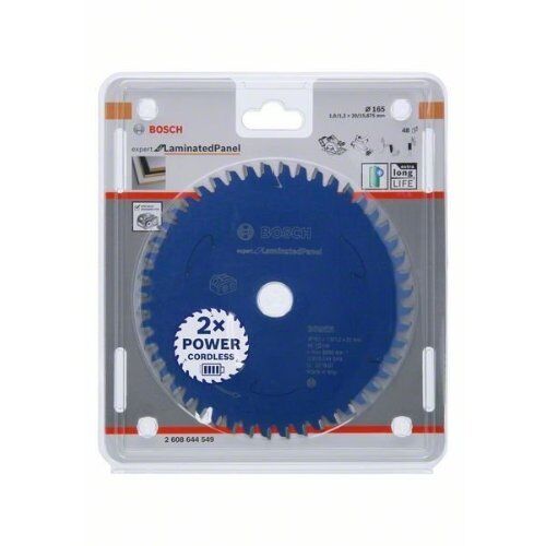  Kreissägeblätter Expert for Laminated Panel für Akku-Handkreissägen Bosch Kreissägeblatt für Akkusägen Expert for Laminated Panel, 165 x 1,8/1,2 x 20, 48 Zähne, für Handkreissägen 12373085