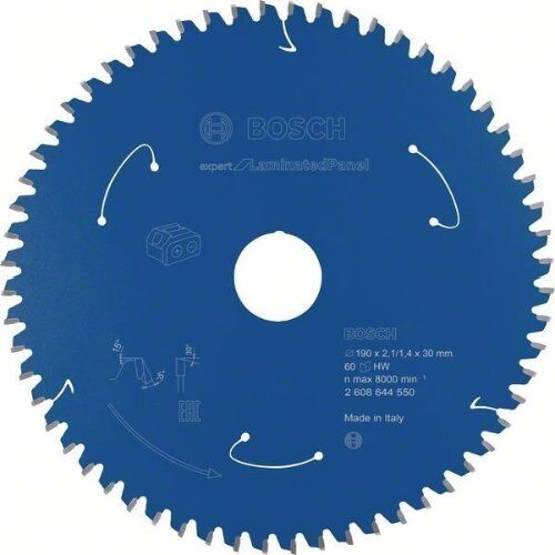  Kreissägeblätter Expert for Laminated Panel für Akku-Handkreissägen Bosch Kreissägeblatt für Akkusägen Expert for Laminated Panel, 190 x 2,1/1,4 x 30, 60 Zähne, für Handkreissägen 12373084