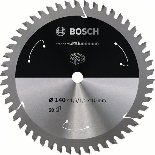  Blätter für Akku-Kreissägen Standard for Aluminium für Handkreissägen Bosch Kreissägeblatt für Akkusägen Standard for Aluminium, 140 x 1,6/1,1 x 10, 50 Zähne, für Handkreissägen 12373424