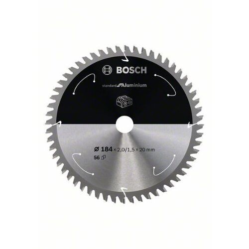  Blätter für Akku-Kreissägen Standard for Aluminium für Handkreissägen Bosch Kreissägeblatt für Akkusägen Standard for Aluminium, 184 x 2/1,5 x 20, 56 Zähne, für Handkreissägen 12373423