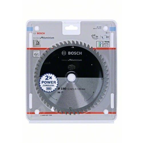  Blätter für Akku-Kreissägen Standard for Aluminium für Handkreissägen Bosch Kreissägeblatt für Akkusägen Standard for Aluminium, 190 x 2/1,5 x 20, 56 Zähne, für Handkreissägen 12373421