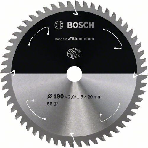 Blätter für Akku-Kreissägen Standard for Aluminium für Handkreissägen Bosch Kreissägeblatt für Akkusägen Standard for Aluminium, 190 x 2/1,5 x 20, 56 Zähne, für Handkreissägen 12373421