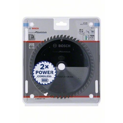 Blätter für Akku-Kreissägen Standard for Aluminium für Kapp- und Gehrungssägen Bosch Kreissägeblatt für Akkusägen Standard for Aluminium, 190 x 2/1,5 x 20, 56 Zähne, für Kapp- und Gehrungssägen 12373430
