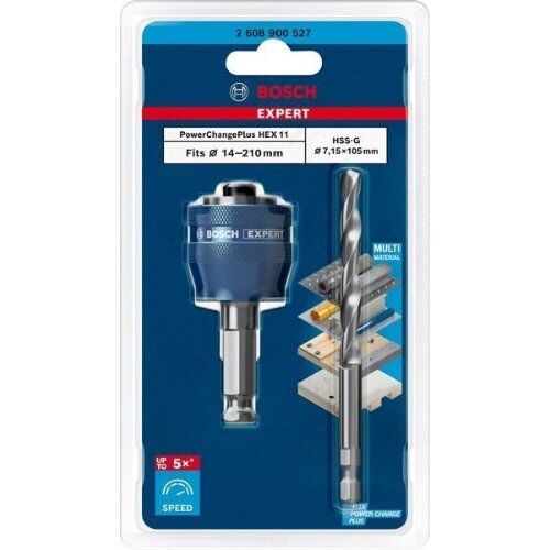  EXPERT Power Change Plus Lochsäge-Systemadapter Bosch EXPERT Power Change Plus Adapter, 11 mm, HSS-G-Bohrer, 7,15 x 105 mm, 2-tlg., für Dreh- und Schlagbohrer 12373467