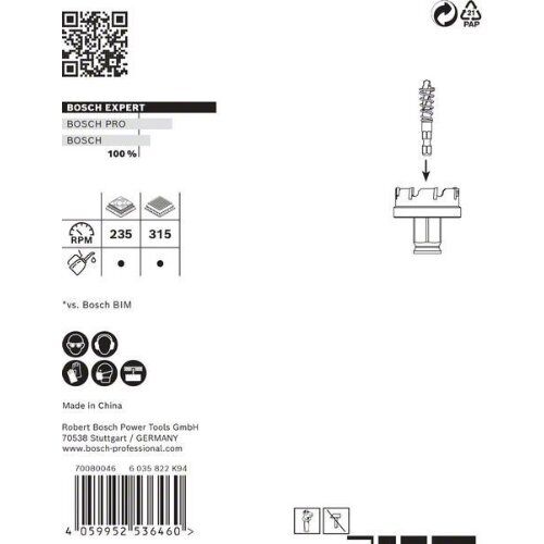  EXPERT Sheet Metal Lochsägen Bosch EXPERT Sheet Metal Lochsäge 51 x 5 mm, für Bohrmaschinen 12373503