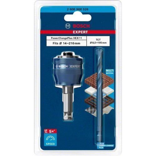  EXPERT Power Change Plus Lochsäge-Systemadapter Bosch EXPERT Power Change Plus Adapter, 11 mm, TCT-Bohrer, 8,5 x 105 mm, 2-tlg., für Dreh- und Schlagbohrer 12373468