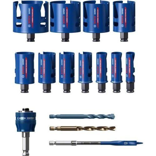  Sägeblatt- und Lochsägen-Sets EXPERT Construction Material Lochsäge-Sets Bosch EXPERT Construction Material Lochsäge-Set 20/22/25/32/35/40/44/51/60/68/76 mm, 15-tlg., für Bohrmaschinen 12372287