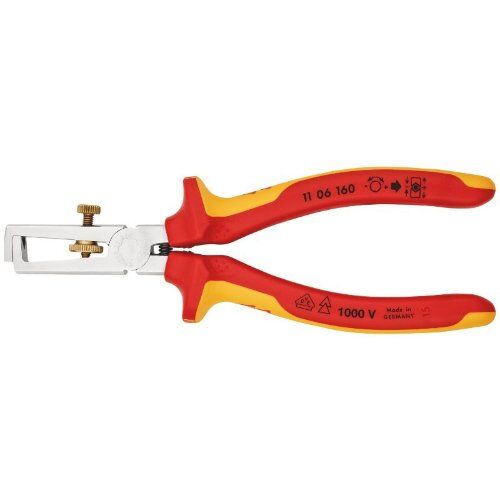  Abisolierzangen universal KNIPEX 11 06 160 Abisolierzange mit Öffnungsfeder, universal isoliert mit Mehrkomponenten-Hüllen, VDE-geprüft verchromt 160 mm 12380412