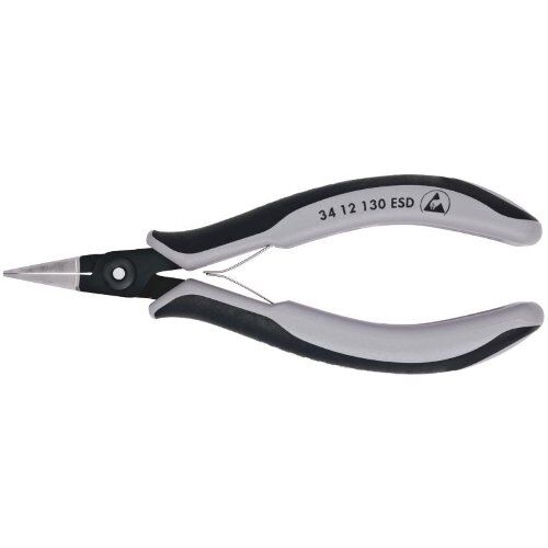 Präzisions-Elektronik-Greifzangen ESD KNIPEX 34 12 130 ESD Präzisions-Elektronik-Greifzange ESD mit Mehrkomponenten-Hüllen brüniert 135 mm 12380886
