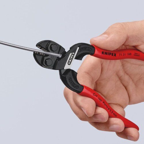  KNIPEX CoBolt® Kompakt-Bolzenschneider KNIPEX 71 31 160 CoBolt® S Kompakt-Bolzenschneider mit Schneidaussparung mit Kunststoff überzogen schwarz atramentiert 160 mm 12380233