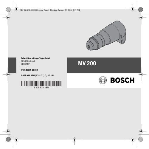  Meißelvorsatz MV 200 mit SDS plus Schaft Bosch Meißelvorsatz MV 200 SDS-plus, für Bohrhämmer 12372388