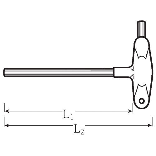  Sechskantschraubendreher m. Quergriff 10768-2K Alarm Schraubendreher m.Quergriff SW. 3 mm Klingen-L. 150 mm 12361121