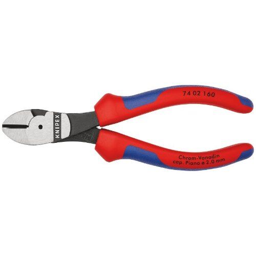  Schneidende Zangen Kraft-Seitenschneider KNIPEX 74 02 160 Kraft-Seitenschneider mit Mehrkomponenten-Hüllen schwarz atramentiert 160 mm 12380459