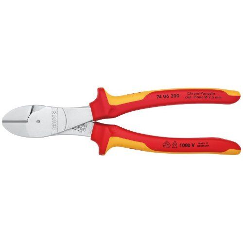  Schneidende Zangen Kraft-Seitenschneider KNIPEX 74 06 200 Kraft-Seitenschneider isoliert mit Mehrkomponenten-Hüllen, VDE-geprüft verchromt 200 mm 12380486