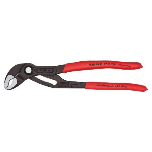  KNIPEX Cobra® Hightech-Wasserpumpenzangen KNIPEX 87 01 250 Cobra® Hightech-Wasserpumpenzange mit rutschhemmendem Kunststoff überzogen grau atramentiert 250 mm 12380275