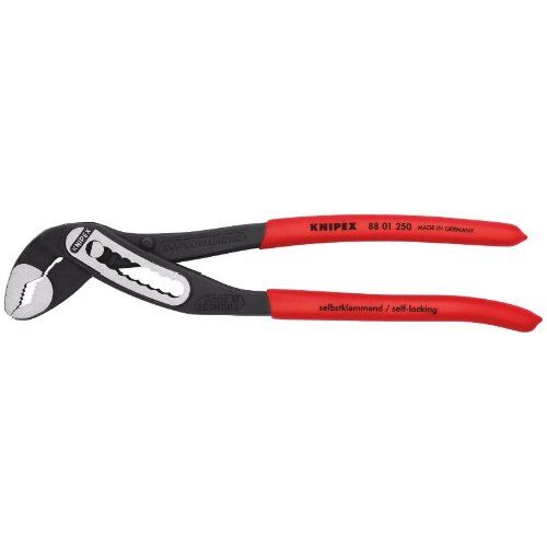  KNIPEX Alligator® Wasserpumpenzangen KNIPEX 88 01 250 Alligator® Wasserpumpenzange mit rutschhemmendem Kunststoff überzogen schwarz atramentiert 250 mm 12380273