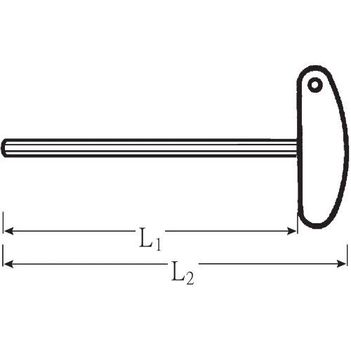  Innensechskant-Quergriff-Schraubendreher 10768 Schraubendreher m.Quergriff SW. 3 mm Klingen-L. 150 mm, Chrom-Vanadium 12361136