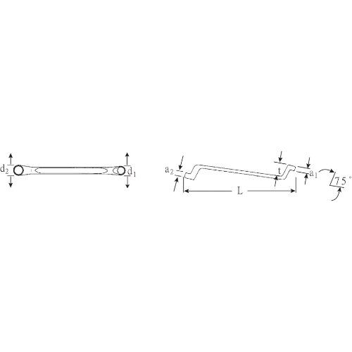  Doppelringschlüssel, tiefgekröpft, m. AS-Drive 20 Doppelringschlüssel StahlwilleSTABIL® SW. 14 x 15 mm L. 245 mm 12361225