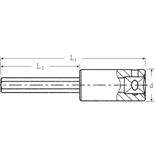  INHEX-Einsatz 1/4'' 44 1/4" (6,3 mm) INHEX-Einsatz SW. 6 mm L. 55 mm 12361279