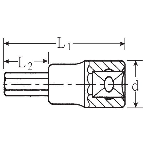 INHEX-Einsatz 1/2'' 54 1/2" (12,5 mm) Schraubendrehereinsatz 10 mm L. 60 mm 12361284