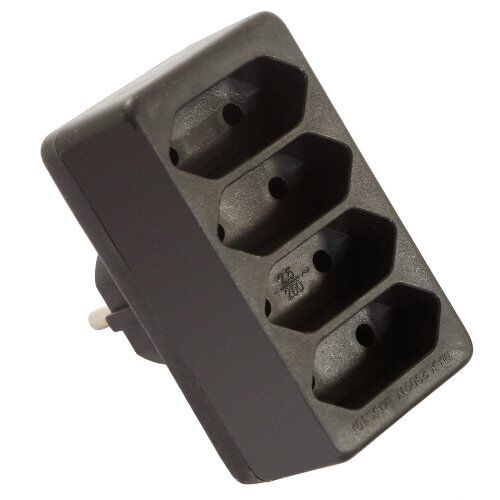  Multi-Stecker as-Schwabe Eurostecker 4-fach, schwarz, 230 V 12362481