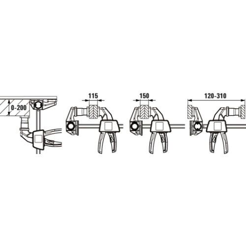  Tischzwingen EZR, GTR, GTRH Einhand-Tischzwinge EZR BESSEY 2 x Einhand-Tischzwinge EZR 150/60 12368282