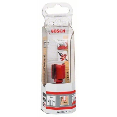  Nutfräser Expert for Wood, zwei Spiralnuten Bosch Nutfräser Expert for Wood, Carbide, 8 mm, D1 20 mm, L 19 mm, G 56 mm, für Handfräsen 12372473
