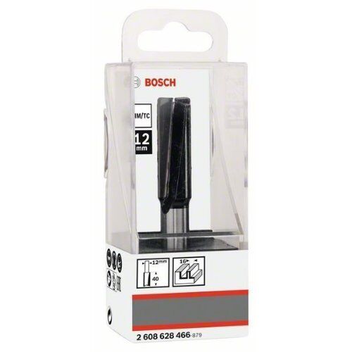  Nutfräser Standard for Wood mit zusätzlicher Länge und zwei Spiralnuten Bosch Nutfräser, 12 mm, D1 16 mm, L 40 mm, G 81 mm, für Handfräsen 12372486