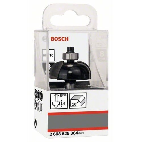  Hohlkehlenfräser Standard for Wood Bosch Hohlkehlenfräser, 8 mm, R1 10 mm, D 32,7 mm, L 14 mm, G 55 mm, für Handfräsen 12372624