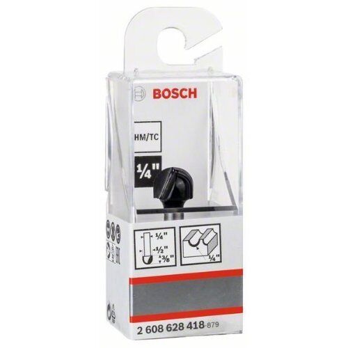  Hohlkehlfräser Standard for Wood Bosch Hohlkehlfräser, 1/4", R1 6,3 mm, D 12,7 mm, L 9,2 mm, G 40 mm, für Handfräsen 12372568