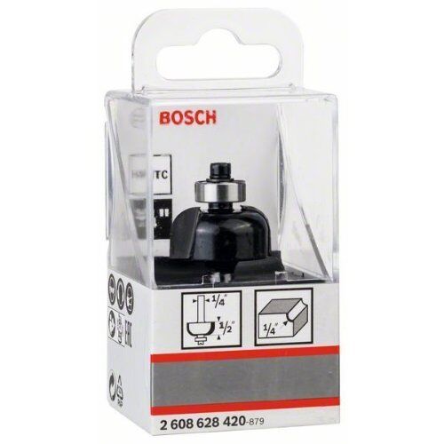  Hohlkehlenfräser Standard for Wood Bosch Hohlkehlenfräser, 1/4", R1 6,3 mm, D 25,4 mm, L 12,7 mm, G 54 mm, für Handfräsen 12372627