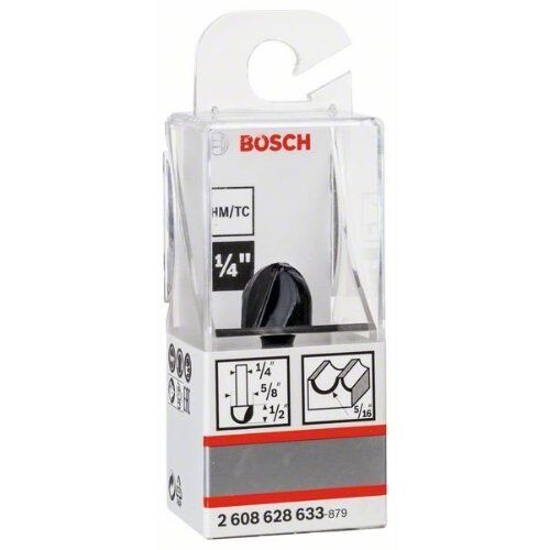  Hohlkehlfräser Standard for Wood Bosch Hohlkehlfräser, 1/4", R1 8 mm, D 15,9 mm, L 12,3 mm, G 45 mm, für Handfräsen 12372570