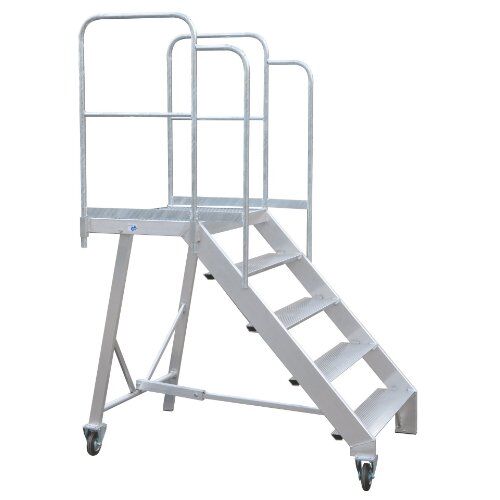  Podest/Maurertreppe müba-Alu-Podesttreppe mit Geländer,Standfläche 1,05 x 0,64 m, Höhe 1,25m, Breite 1,12m 12444640