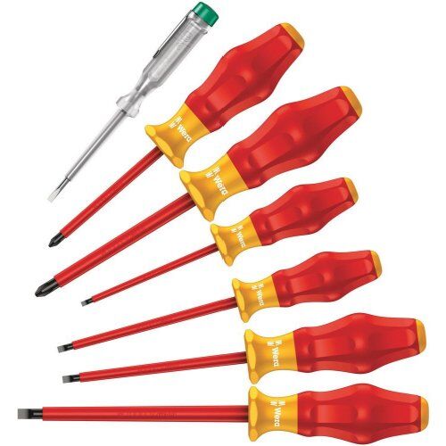  Bestseller Wera Schraubendrehersatz | Comfort, VDE Kraftform + Phasentester, 7-teilig | Für elektrische Arbeiten 12451934