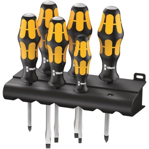 Schraubendreher-Sätze Wera 932/6 Schraubendrehersatz Kraftform Wera: Der Schraubmeißel + Rack, 6-teilig 12451931