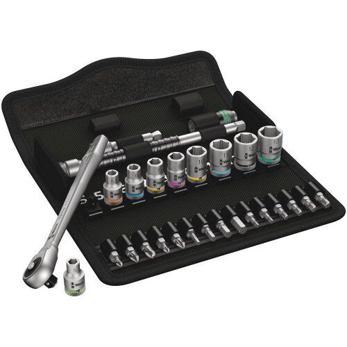  Knarren Wera 8100 SA 7 Zyklop Metal-Knarrensatz, Durchsteckvierkant, 1/4"-Antrieb, metrisch, 28-teilig 12451902