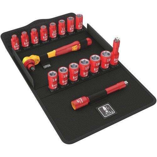  Knarren Wera 8100 SB VDE 1 Zyklop Knarrensatz, isoliert, Umschalthebel, 3/8"-Antrieb, metrisch, 17-teilig 12451897