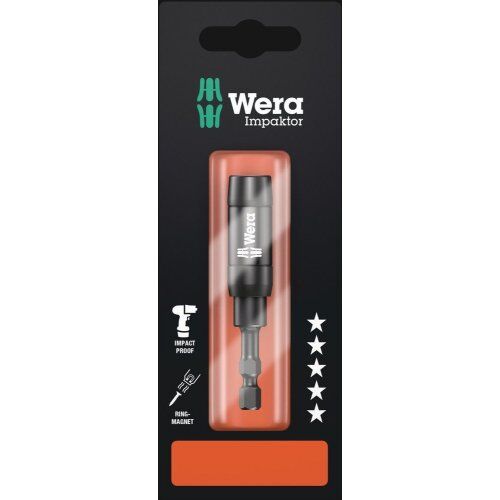  Bit-Sortimente Wera 897/4 IMP R SB Impaktor Halter mit Ringmagnet und Sprengring, 1/4" x 75 mm 12451866