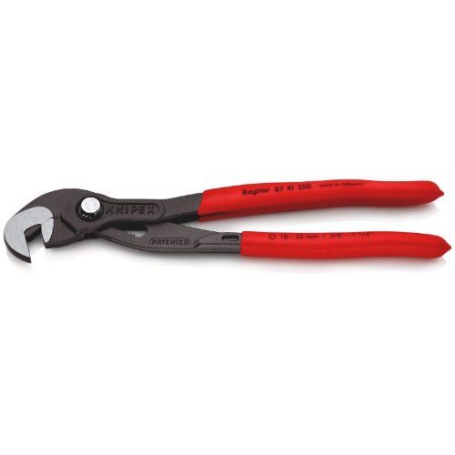  Rohr- und Wasserpumpenzangen KNIPEX 87 41 250 Schraubzange mit rutschhemmendem Kunststoff überzogen grau atramentiert 250 mm 12380294