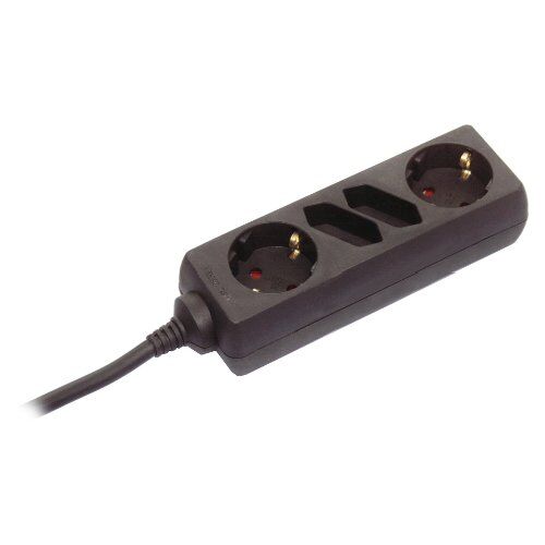 Steckdosenleisten as-Schwabe Steckdosenleiste 4-fach (2+2), 1,4m, schwarz, H05VV-F 3G1,5 12362529