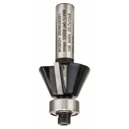  Standard for Wood Fasefräser 25-Grad-Winkel Bosch Laminat-Bündigfräser, 8 mm, D1 23,7 mm, B 5,5 mm, L 12 mm, G 54 mm, 25°, für Handfräsen 12372605
